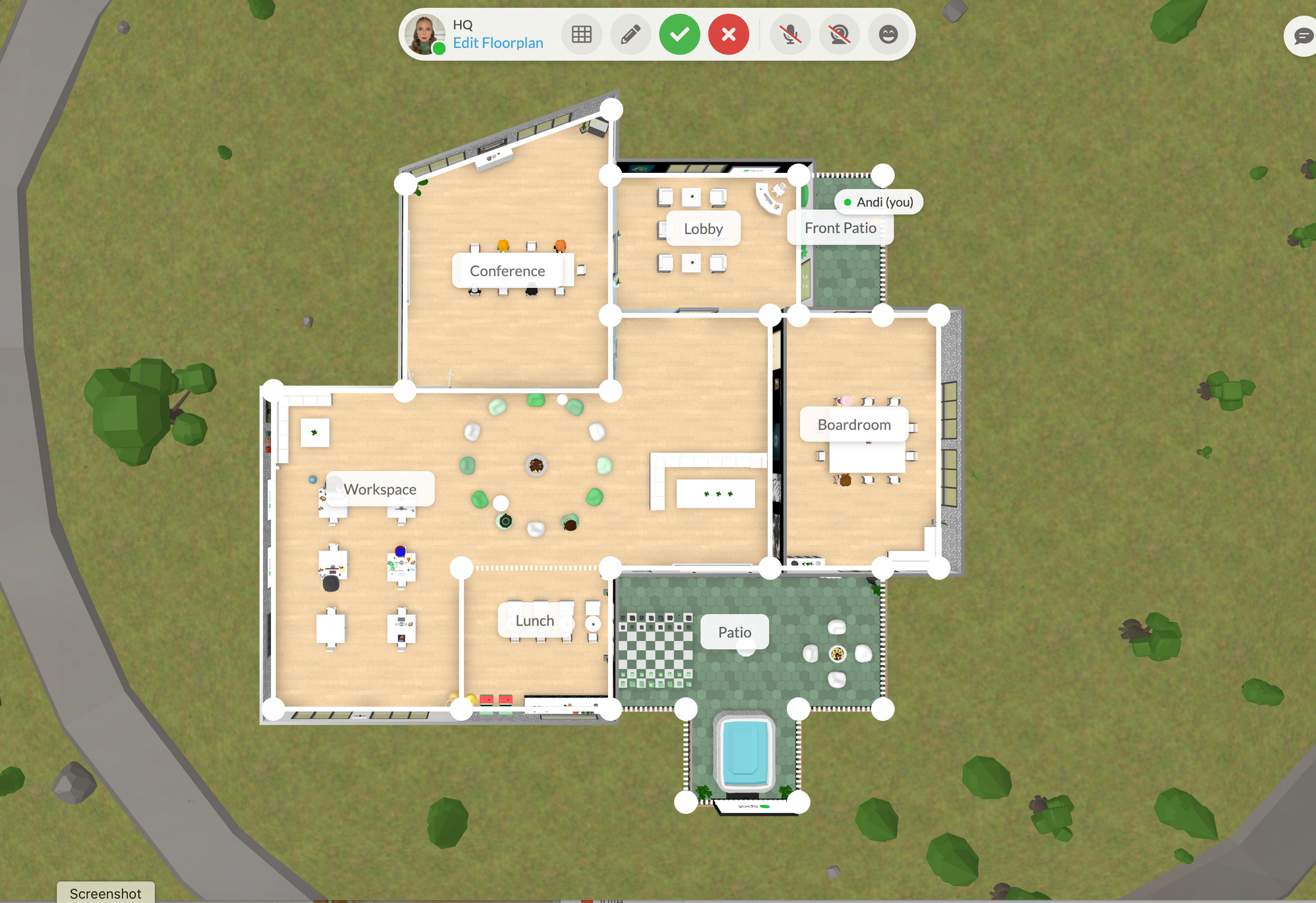 View of the floorplan editor