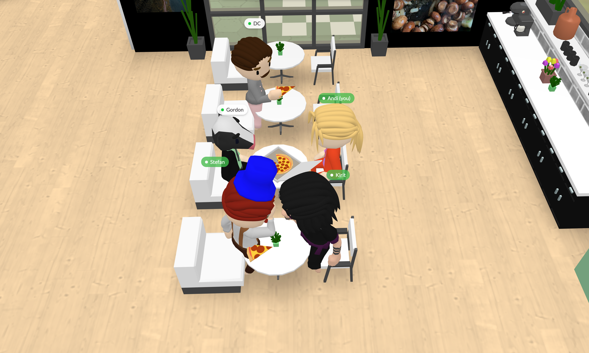 A group of people eating pizza on National Pizza Day